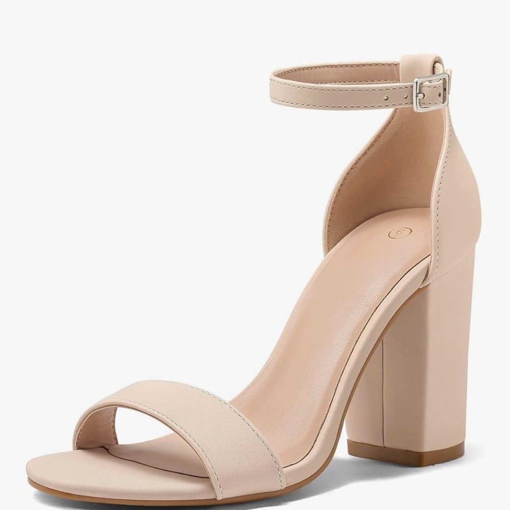 Oasis Blush Block Heel Sandals